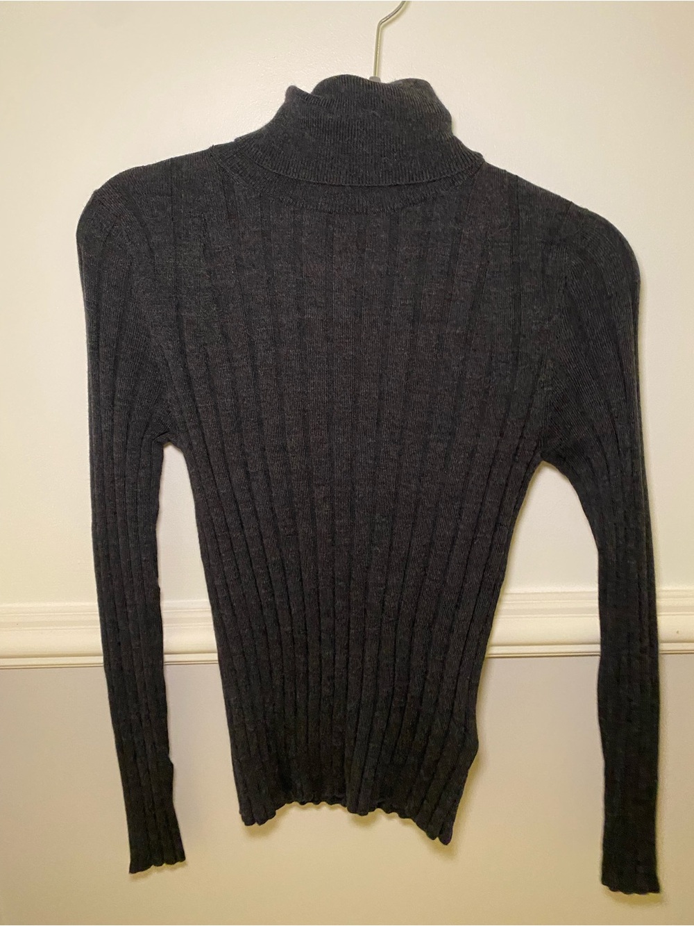 Banana Republic Dark Charcoal Ribbed Turtleneck Sweater